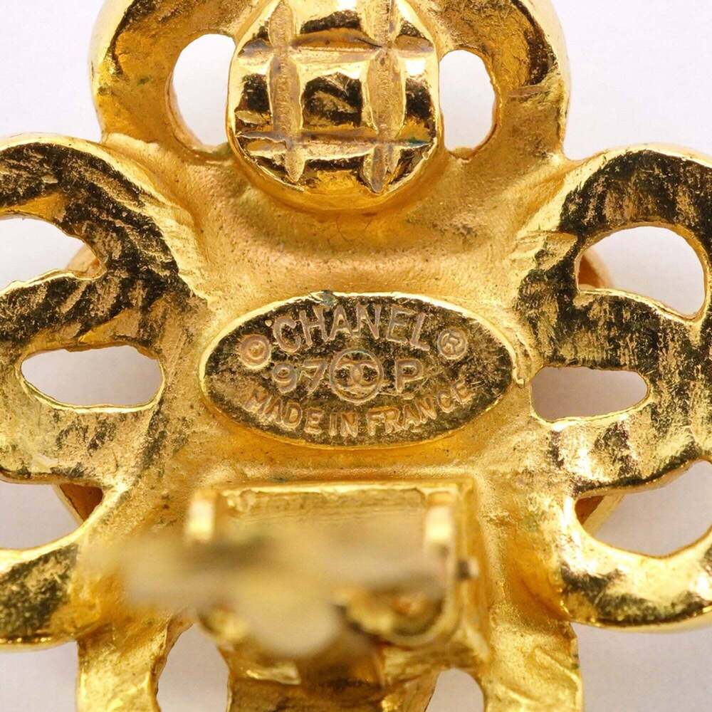 CHANEL Gold Logo Earrings - Picture 4 of 7